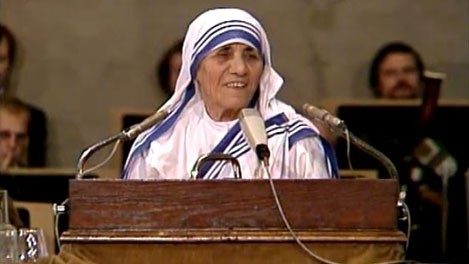 2019.10.17 Madre Teresa di Calcutta riceveva il premio Nobel 40 anni fa