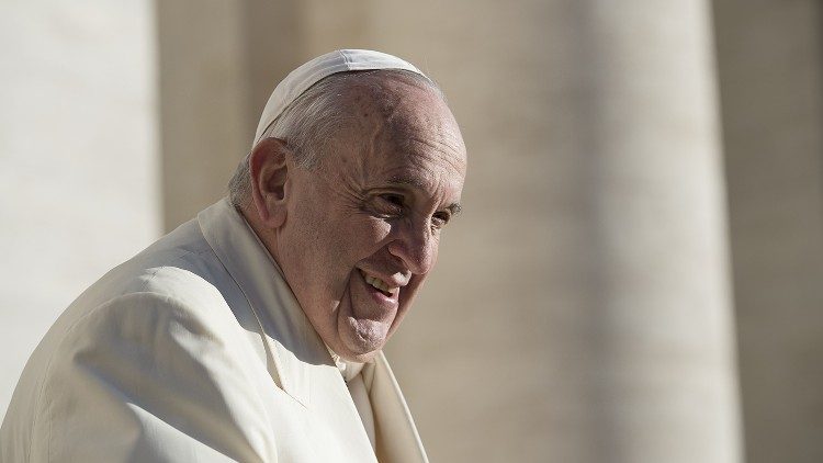2019.12.04 Papa Francesco durante un'udienza generale, sorriso, papa francesco sorridente