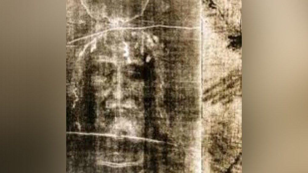 Reprodukcia Kristovej tváre z Turínskeho plátna - ikona jeho vykupiteľskej obety z lásky k nám
