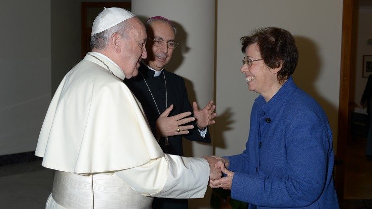 Påven Franciskus och Francesca Di Giovanni