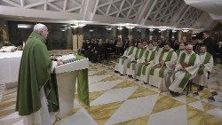 Pope Francis celebrates Mass at the Casa Santa Marta