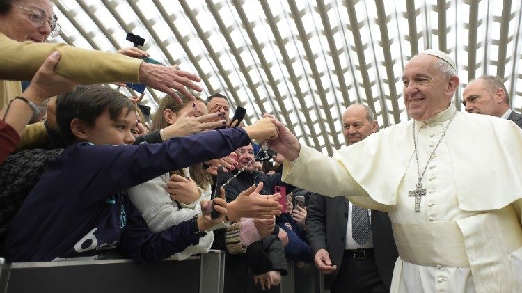 Påven Franciskus vid den allmänna audiensen 5 februari 2020