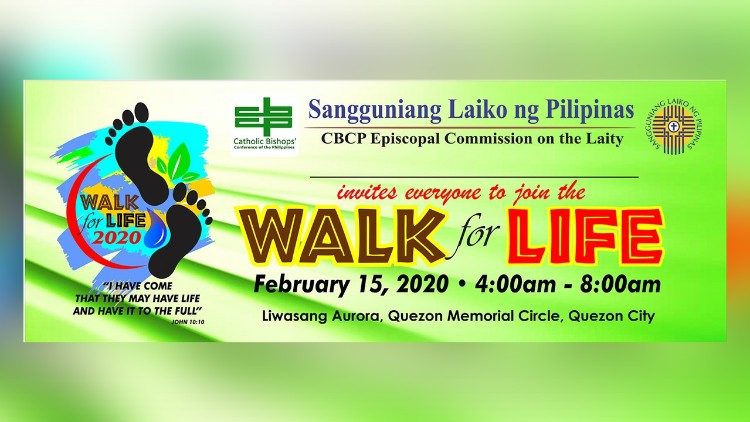 菲律宾天主教“为生命行走”游行活动海报