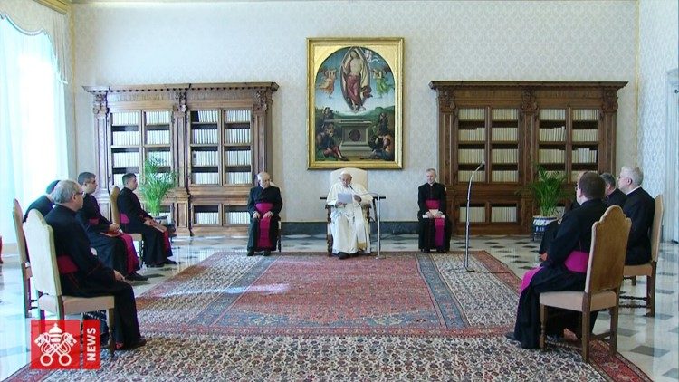 Pope Francis' General Audience for 11 March 2020 was livestreamed from the Apostolic Library