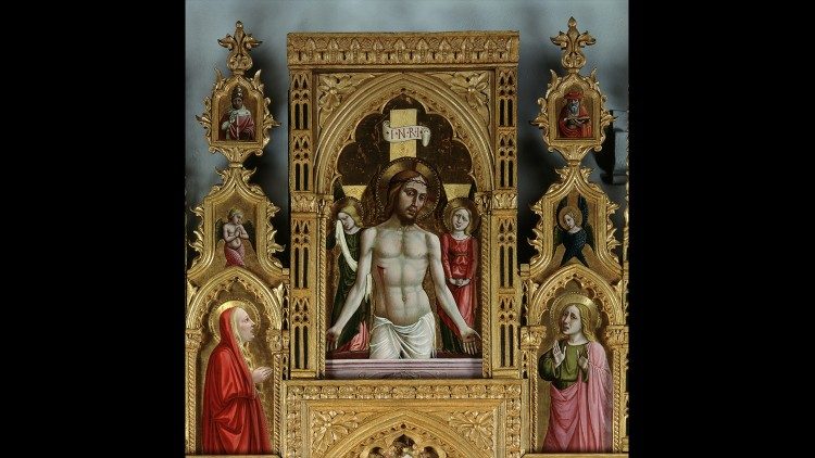 蒙泰爾帕羅的裝飾屏，描繪的是童貞聖母加冕、卸基督聖屍和諸位聖人