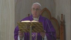 Pope Francis delivers his homily during Friday's Mass at Casa Santa Marta