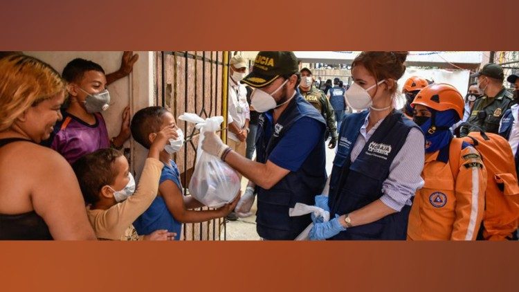 Solidaridad en Bogotá ante la emergencia sanitaria por el coronavirus.