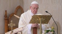 Le Pape lors de la messe à Sainte-Marthe le 20 avril 2020