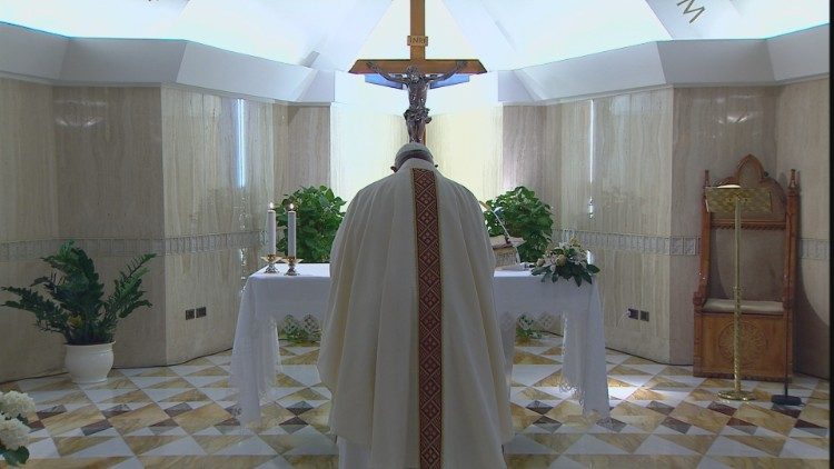Pope Francis celebrates Holy Mass at Casa Santa Marta