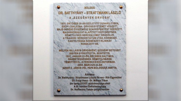 Blessed László Batthyány-Strattmann, doctor honoured by Pope John Paul II during Apostolic Visit