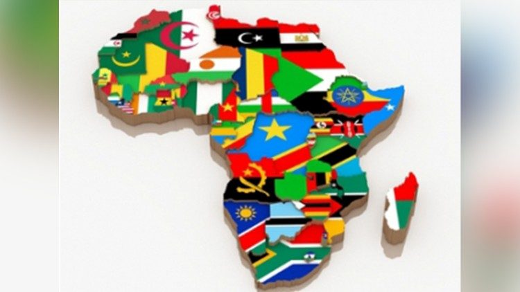 2020.05.27 Mapa de África, Bandeiras  **  Carta di Africa con Bandiere