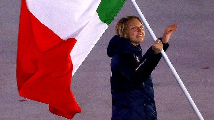 Arianna Fontana, portabandiera dell'Italia alle Olimpiadi invernali di PyeongChang in Corea del Sud, 2018