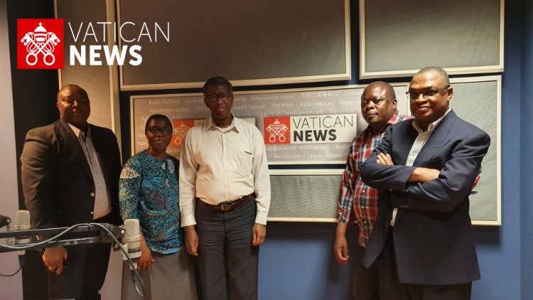 Vatican Radio's English Africa service staff with Angella Rwezaula of the KiSwahili Service.