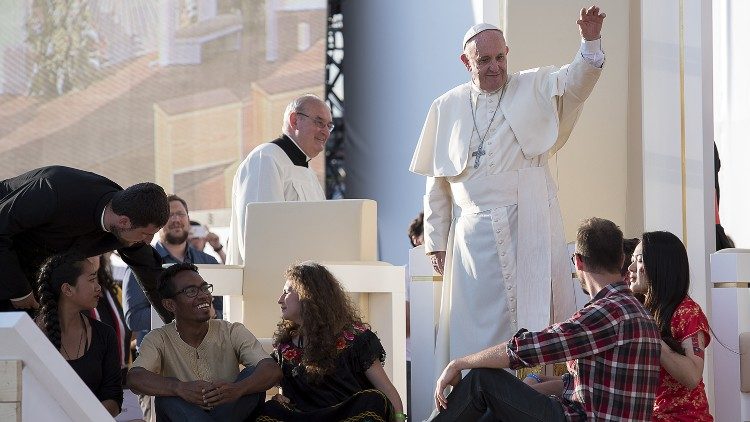 Papst Franziskus 2016 beim WJT in Krakau