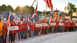 Young people attend the festival in Medjugorje