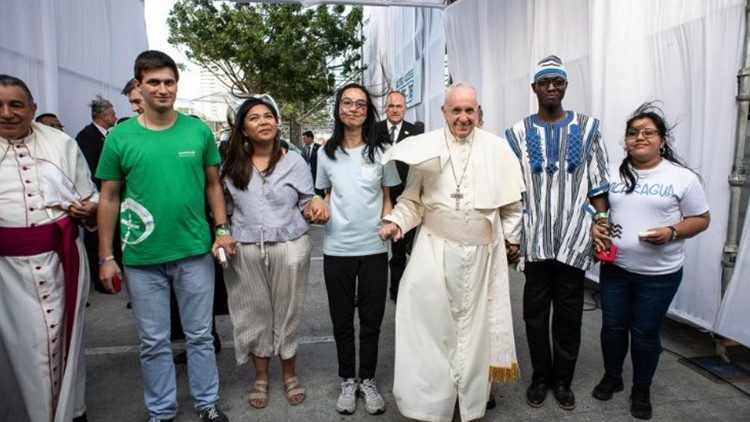 Papież Franciszek z młodzieżą w 2019 r. podczas ŚDM