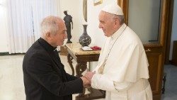 Кардынал Сільвана Тамазі і Папа Францішак