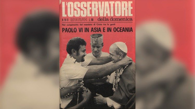 Naslovnica vatikanskega časopisa L'Osservatore Romano, 13.-20. december 1970 (Pavel VI. v Aziji in Oceaniji)