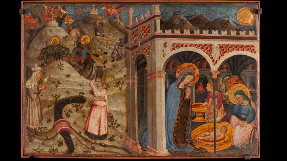 Scuola Marchigiana, "Nativité et voyage des Rois Mages", vers 1450. @ Musei Vaticani