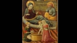 Bartolomeo di Tommaso (1400 -1454); Triptychon Krönung der Jungfrau Maria, Geburt Jesu und Anbetung der Heiligen Drei Könige (bekannt als  'Rospigliosi-Triptychon'); Tempera auf Leinwand; um 1445;  Vatikanische Pinakothek © Vatikanische Museen