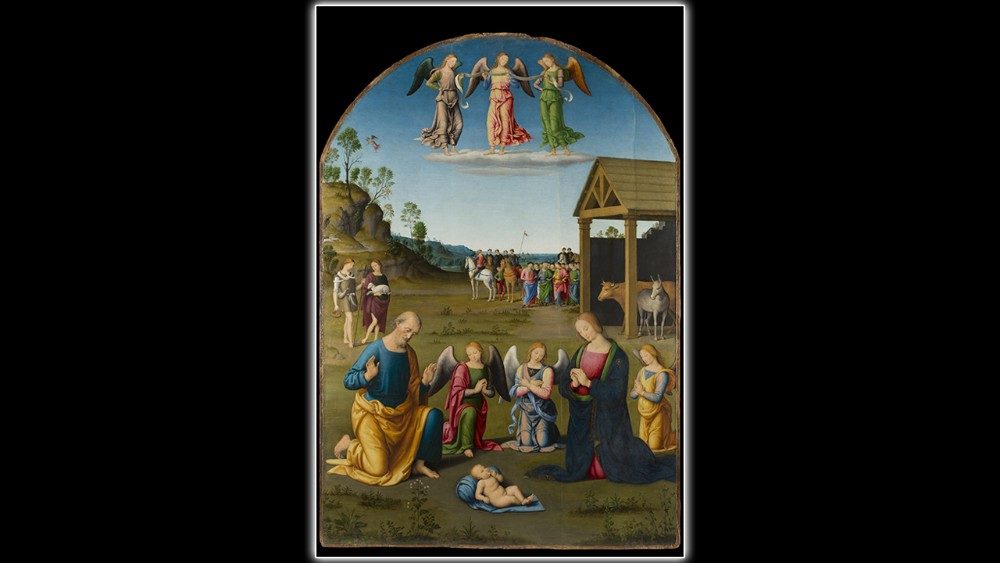 Giovanni di Pietro, called Lo Spagna (“The Spaniard”), Nativity and arrival of the Magi, 1507-1508, oil on wood, golden frame, Vatican Art Gallery © Musei Vaticani