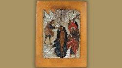 Icona: Battesimo di Gesù. Battesimo di Cristo, Scuola russa (sec. XV-XVI), tempera su tavola con laminette metalliche applicate © Musei Vaticani