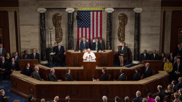 Papst Franziskus bei seinem Besuch des US-Kongresses im Jahr 2015 