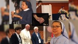Ordensfrauen und Papst Franziskus (Collage aus dem Jahr 2021)