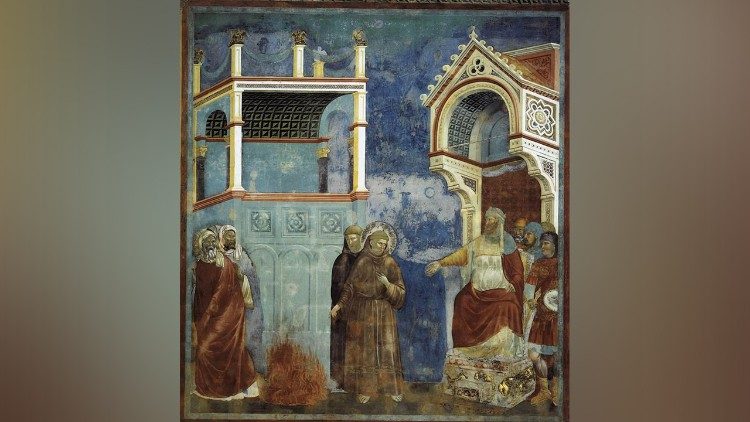 L'incontro tra San Francesco e il sultano. Undicesima delle ventotto scene del ciclo di affreschi delle Storie di san Francesco della Basilica superiore di Assisi, attribuiti a Giotto.