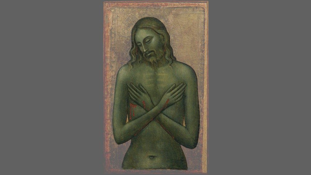 Allegretto Nuzi, "Christ mort - Vir dolorum" (Homme de douleurs), panneau diptyque, vers 1365. © Musei Vaticani