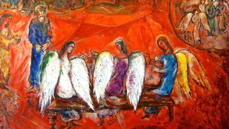 Chagall, Abraão e os três anjos