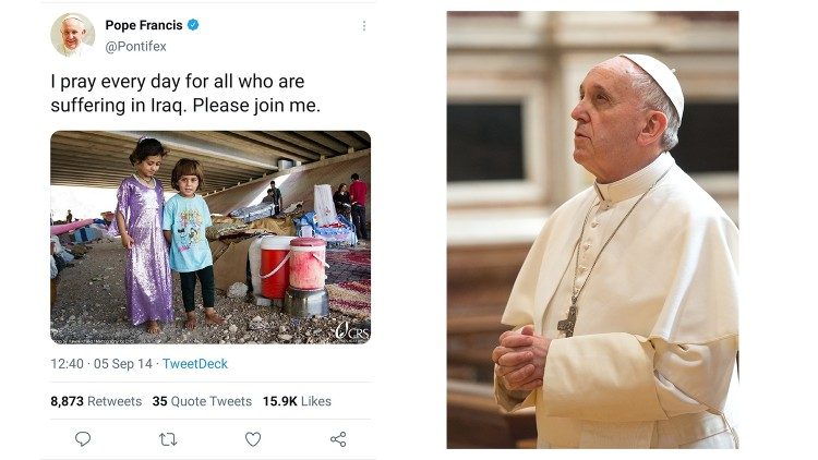 First @Pontifex tweet accompanied with a photo, 5 September 2014
