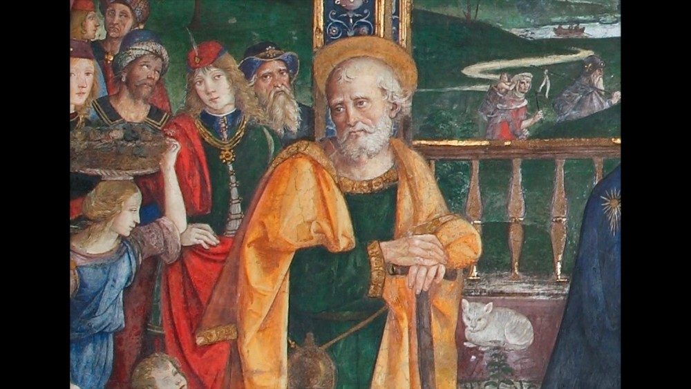 Pinturicchio e aiuti, La Visitazione, particolare di San Giuseppe, affresco, 1492-1494, Appartamento Borgia, Sala dei Santi © Musei Vaticani