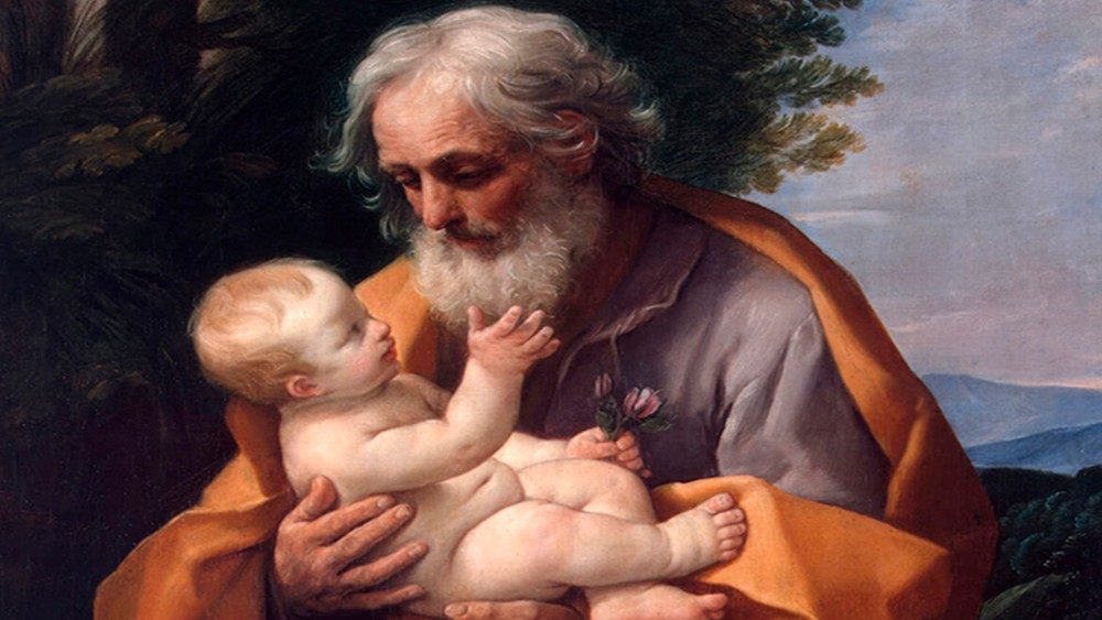 雷尼的《大圣若瑟与耶稣圣婴》，1635年，圣彼得罗堡埃尔米塔日博物馆