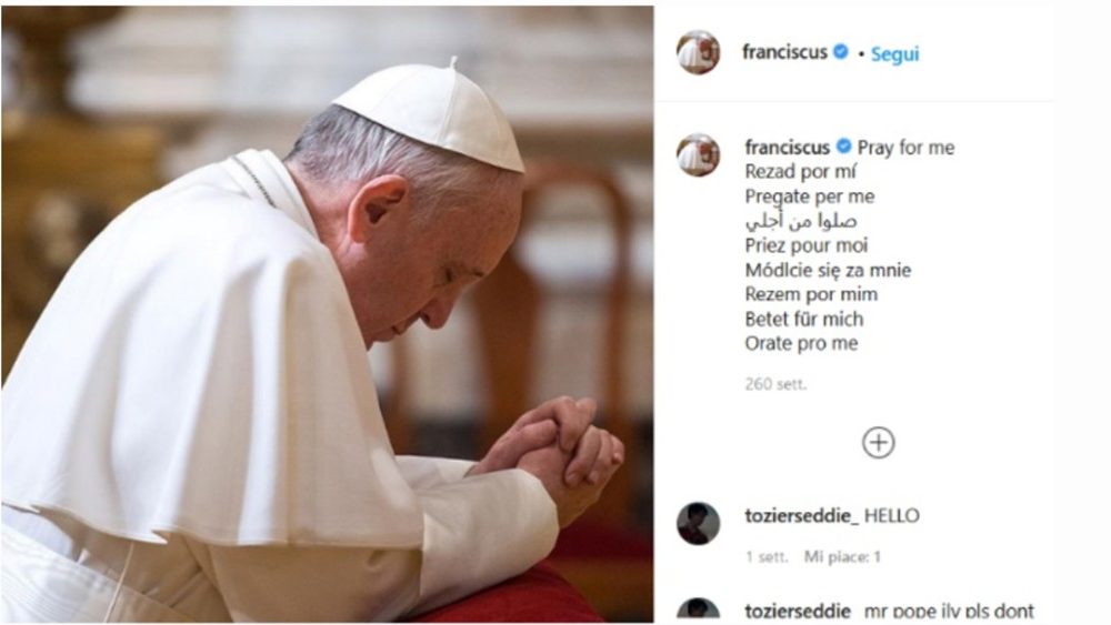 El primer post del Papa Francisco en Instagram
