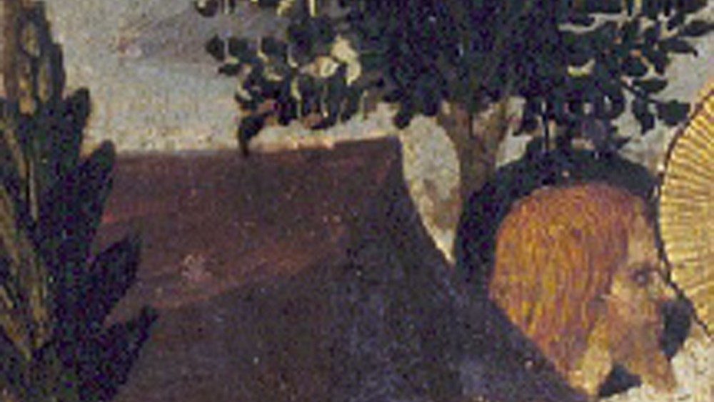 Zanobi Strozzi (Firenze 1412 – 1468), Entrada de Cristo em Jerusalém, Compartimento de predela com Histórias de Cristo, têmpera e ouro sobre madeira, moldura dourada, XV séc., Pinacoteca Vaticana © Musei Vaticani