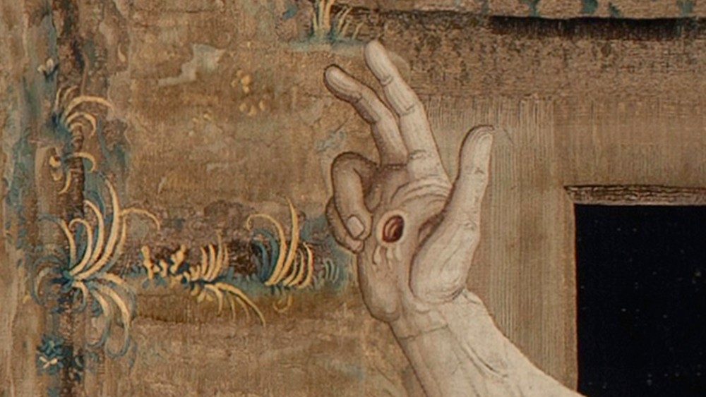 La Resurrección (1525 – 1531). Tapiz de manufactura flamenca del taller de Pieter van Aelst (m. Bruselas 1532); cartón de la escuela de Rafael (Urbino 1483 - Roma 1520). 