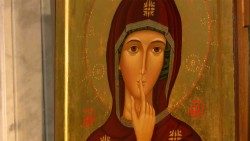 Una icona della Madonna del silenzio
