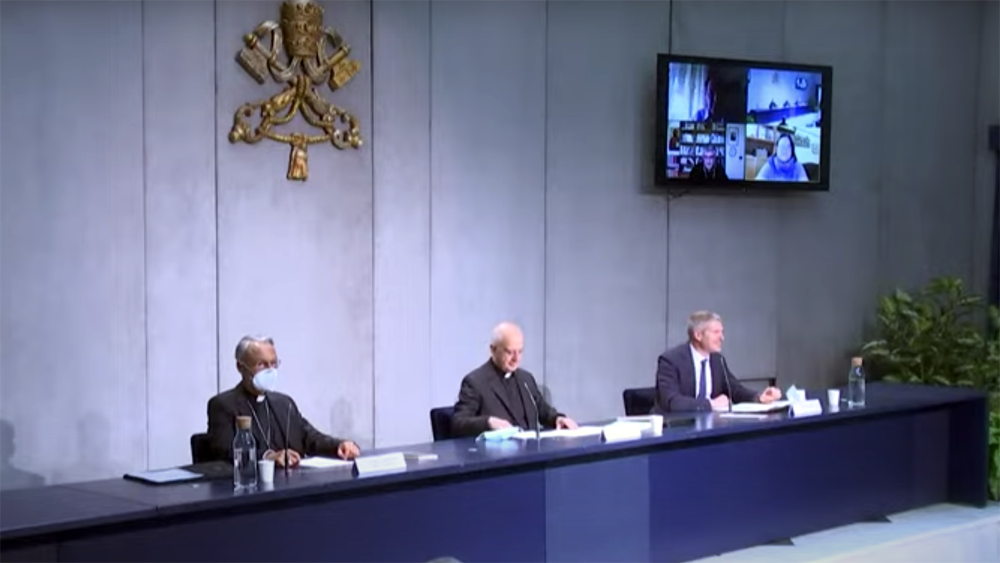 Presentación del Motu proprio del Papa Francisco "Antiquum ministerium", en la Oficina de Prensa de la Santa Sede.