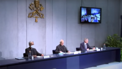 Presentación del Motu proprio del Papa Francisco "Antiquum ministerium", en la Oficina de Prensa de la Santa Sede.