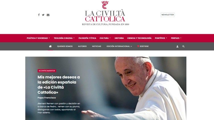 La une du site espagnol de la Civiltà Cattolica. 
