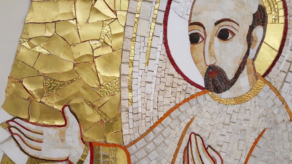Sant'Ignazio di Loyola, dettaglio del mosaico di Marko Rupnik nella casa dei gesuiti a Roma (foto: Jozef Bartkovjak)
