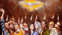 Un tableau représentant la descente de l'Esprit Saint sur les apôtres.
