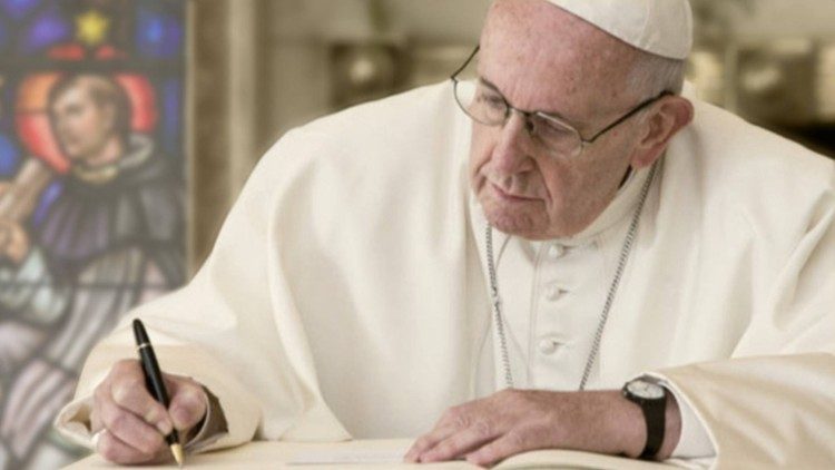 Pope Francis signing a letter (File photo)