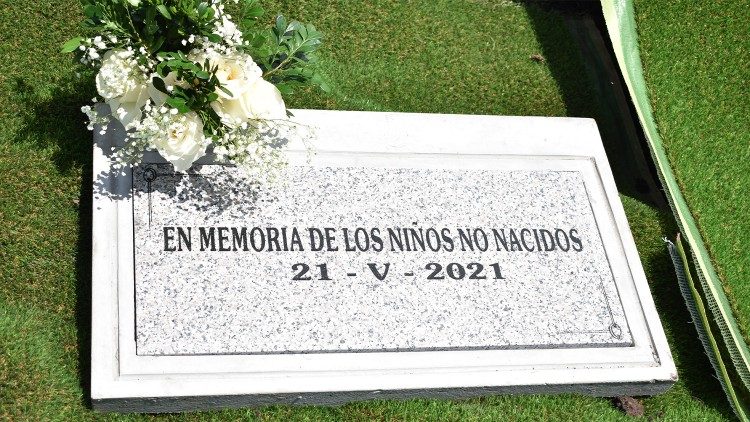 A tombstone in Quito dedicated to unborn babies