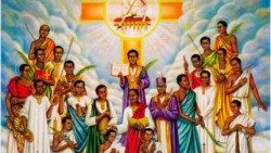 Painting of the Uganda Martyrs.