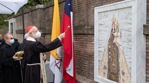 2021.06.24 Inaugurazione mosaico della Virgen del Carmen nei Giardini Vaticani (24-06-2021) 