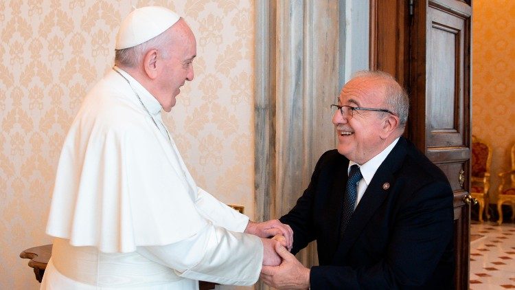 Archive photo of Pope Francis with the Lieutenant of the Grand Master of the Order of Malta, Fra Marco Luzzago 