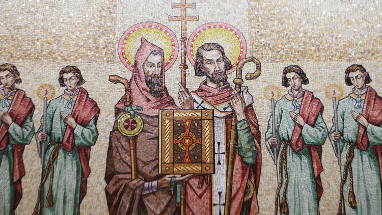Mozaika z kaplnky v Pápežskom slovenskom kolégiu sv. Cyrila a Metoda