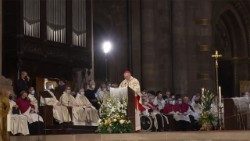 Le cardinal Parolin à la cathédrale de Strasbourg, le 4 juillet 2021. 